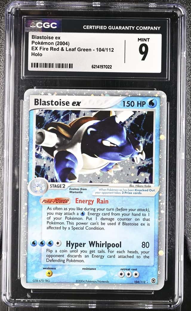 Pokemon Blastoise ex EX Fire Red & Leaf Green 104/112 Holo CGC 9 Mint