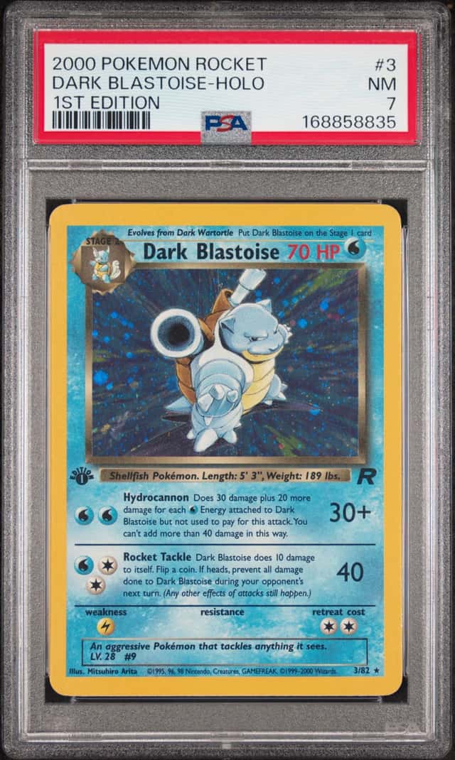 2000 POKEMON ROCKET 1ST EDITION #3 DARK BLASTOISE-HOLO PSA 7