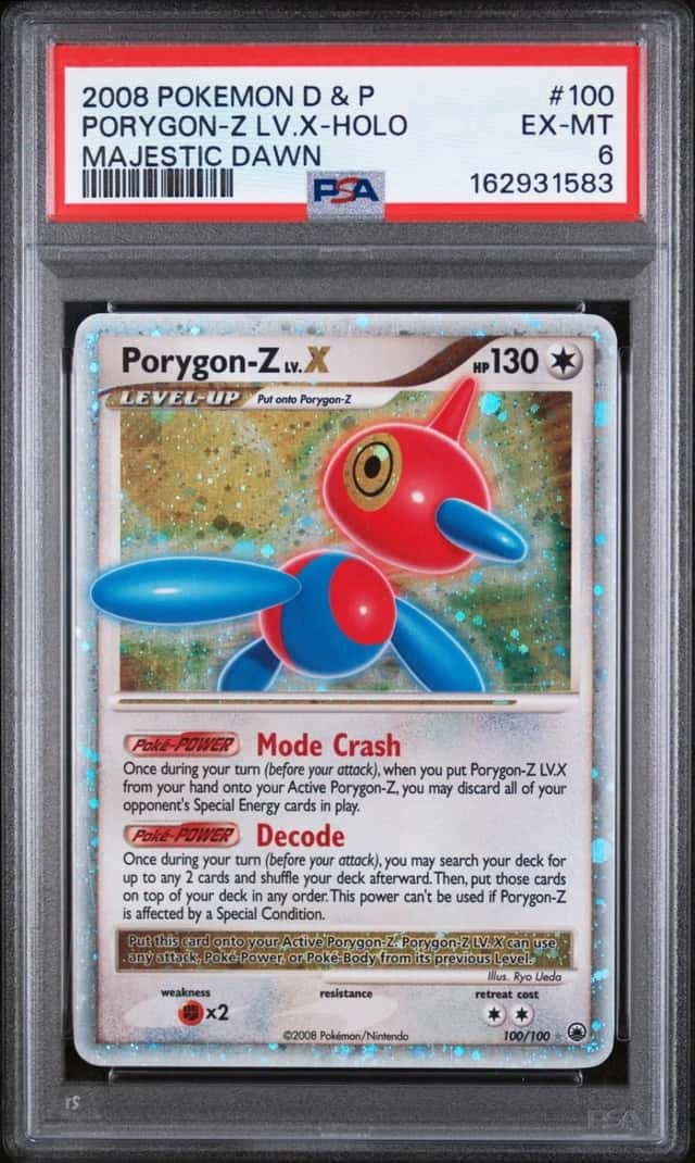 2008 Pokemon Diamond Pearl Majestic Dawn Porygon-Z LV.X #100/100 PSA 6 Holo