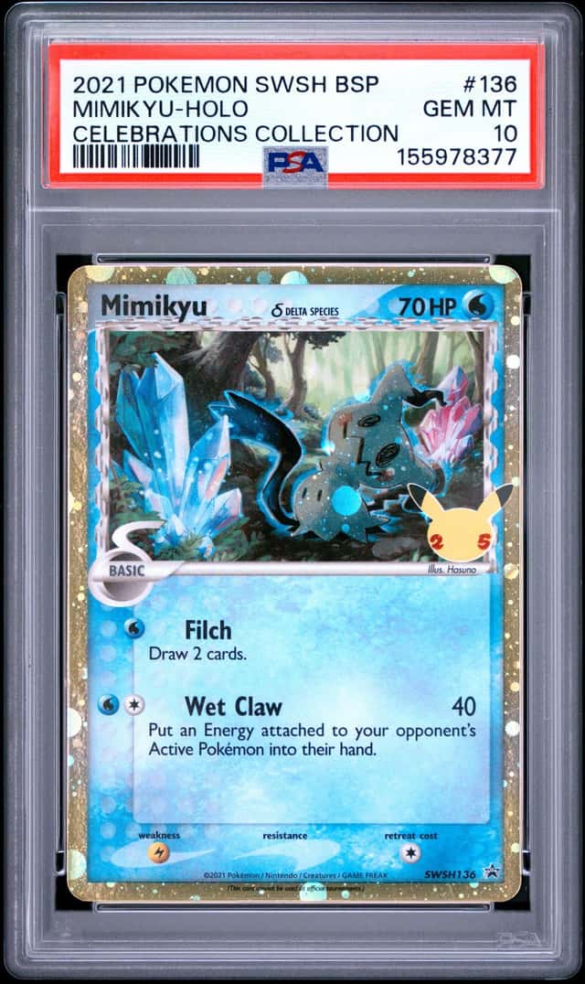 Pokemon Mimikyu Holo Swsh Black Star Promo 136 Celebrations Coll. PSA 10