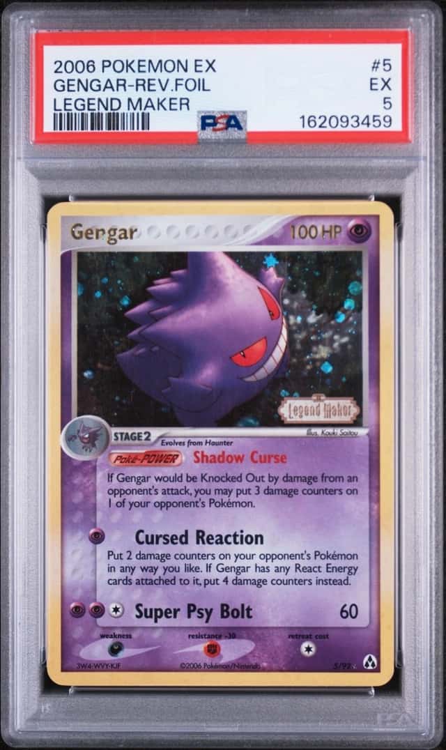 Pokemon Gengar Reverse Holo Legend Maker 5/92 PSA 5