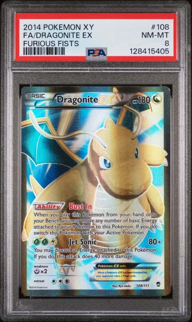 Pokemon Dragonite EX Furious Fists 108/111 PSA 8