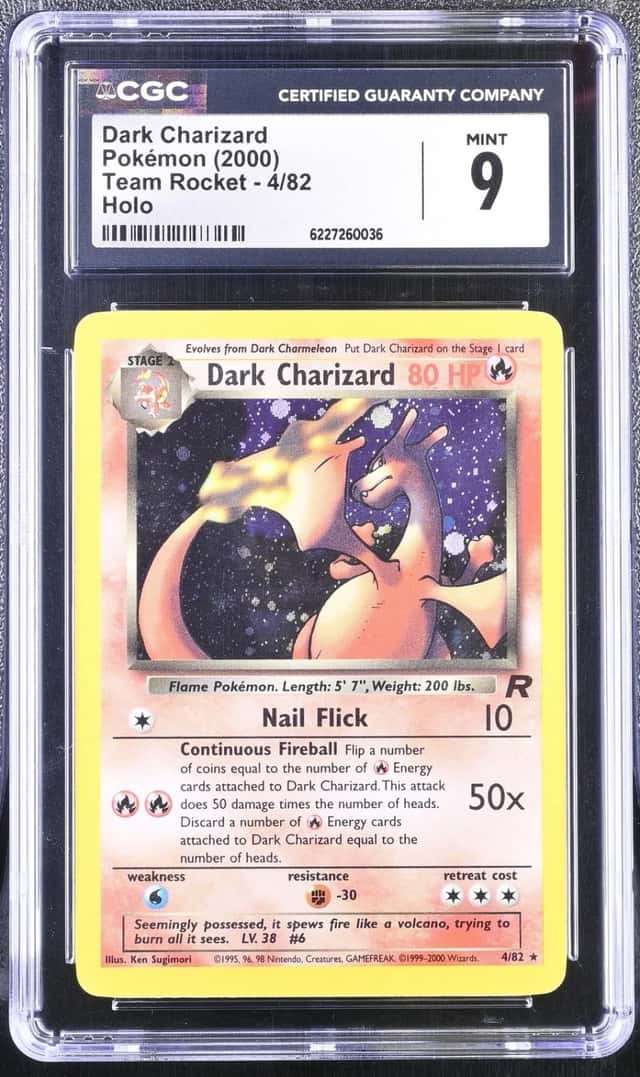 Pokemon Dark Charizard Team Rocket Unlimited 4/82 Holo CGC 9 Mint