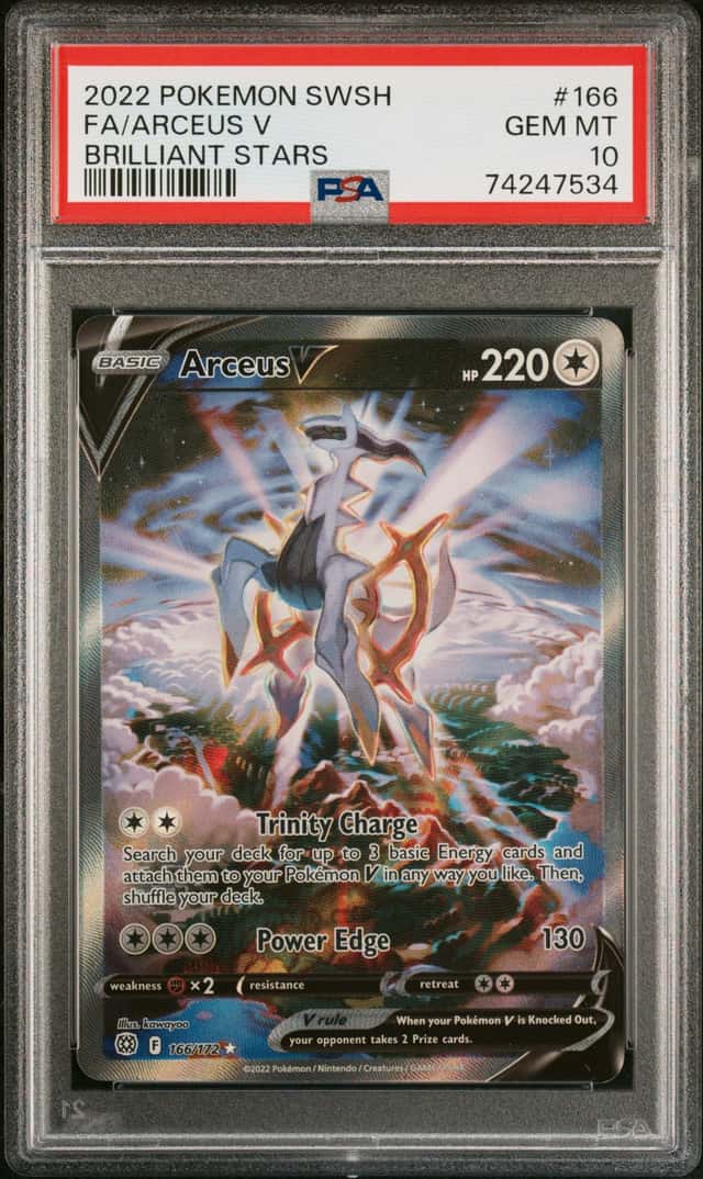 2022 POKEMON SWORD & SHIELD BRILLIANT STARS #166/172 ARCEUS V PSA 10