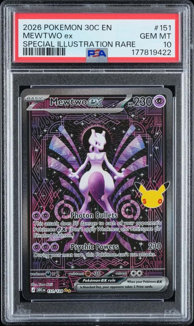 2026 POKEMON 30C EN-30TH CELEBRATION SPECIAL ILLUSTRATION RARE MEWTWO EX PSA 10