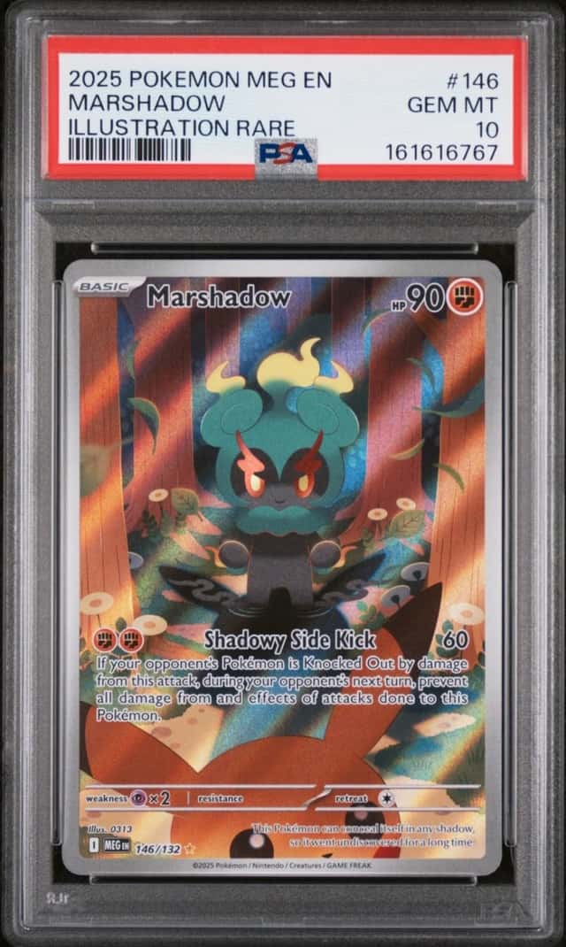 2025 POKEMON MEG EN-MEGA EVOLUTION ILLUSTRATION RARE #146 MARSHADOW PSA 10
