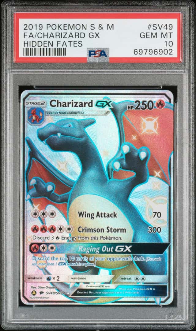2019 Pokemon SM Hidden Fates Charizard GX #SV49/SV94 PSA 10 GEM MINT
