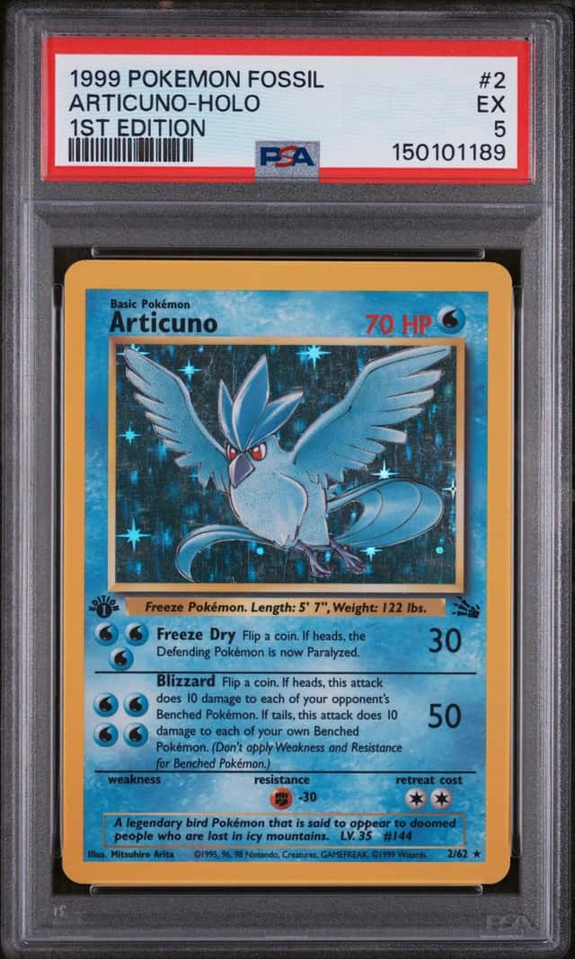 The Pokémon Company Articuno 2/62 Fossil 1st Edition Holo Eng PSA 5 1999