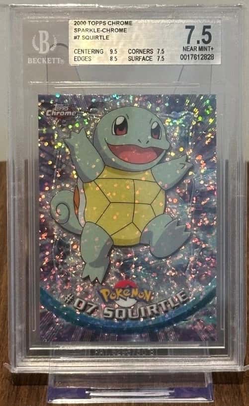 Squirtle 7 | SPARKLE CHROME | Topps Chrome | BGS (PSA) 7.5 | Pokemon