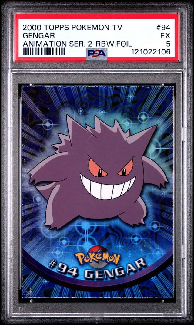 Pokemon Gengar #94 Topps Rainbow Foil Series 2 Blue Logo Vintage Holo PSA 5