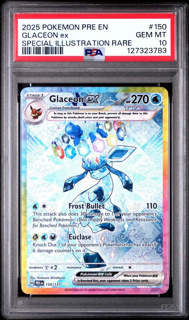 POKEMON GLACEON ex 2025 PRISMATIC EVOLUTIONS #150 SPECIAL ILL RARE PSA 10