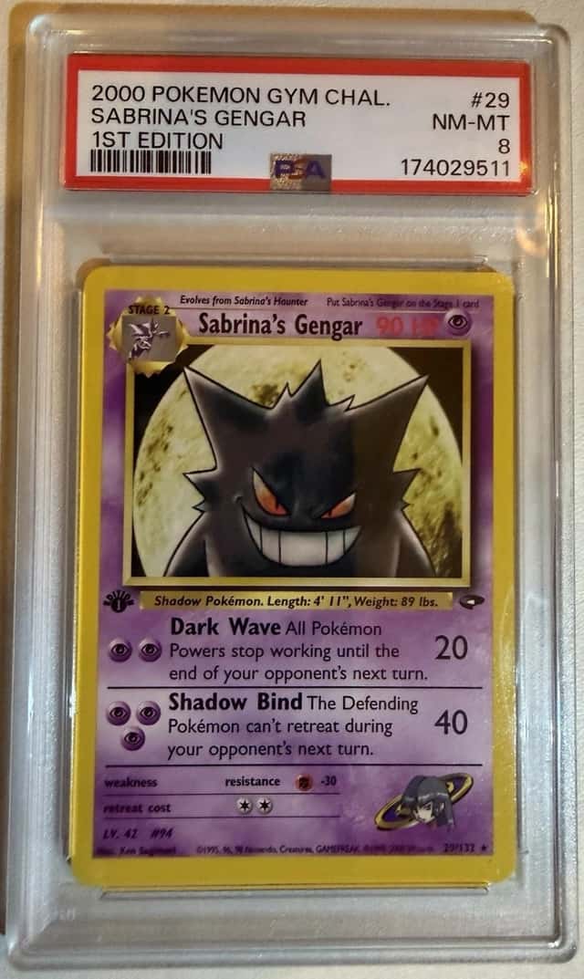 2000 Pokemon Gym Challenge 1st Edition Sabrina’s Gengar #29/132 PSA 8