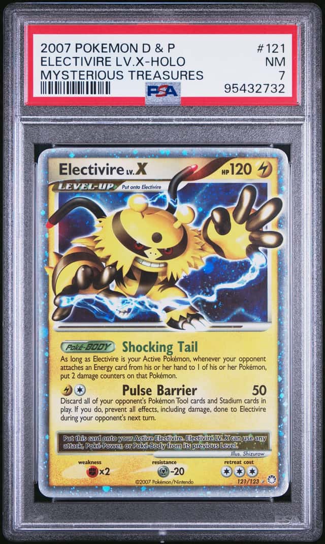 2007 Pokémon D & P Electivire LV. X - Holo Mysterious Treasures 121/123 PSA 7