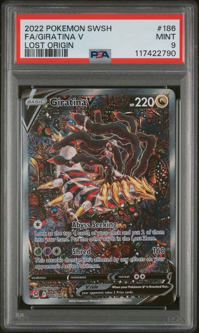 GIRATINA V 2022 POKEMON LOST ORIGIN 186/196 FULL ART PSA 9 Q3963-7