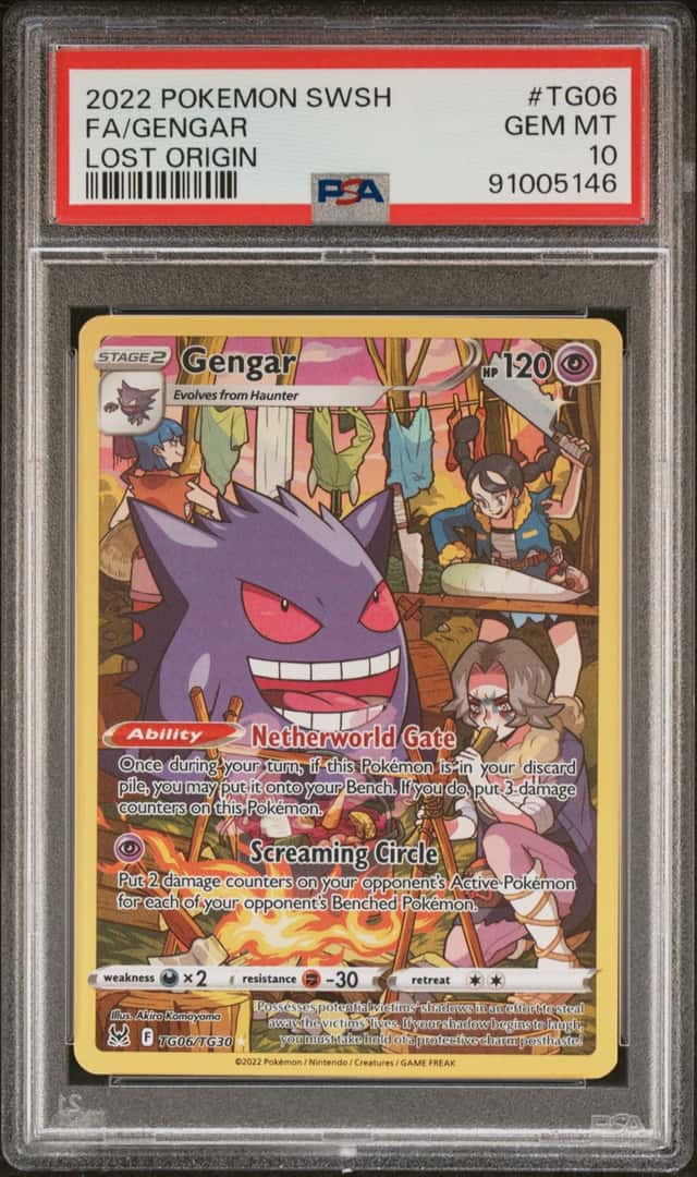 GENGAR 2022 POKEMON LOST ORIGIN TG06/TG30 FULL ART PSA 10 Q3963-7