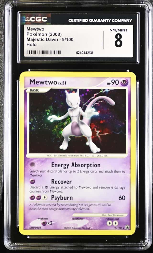2008 Pokemon Majestic Dawn #9 Mewtwo Holo CGC 8 NM-MT