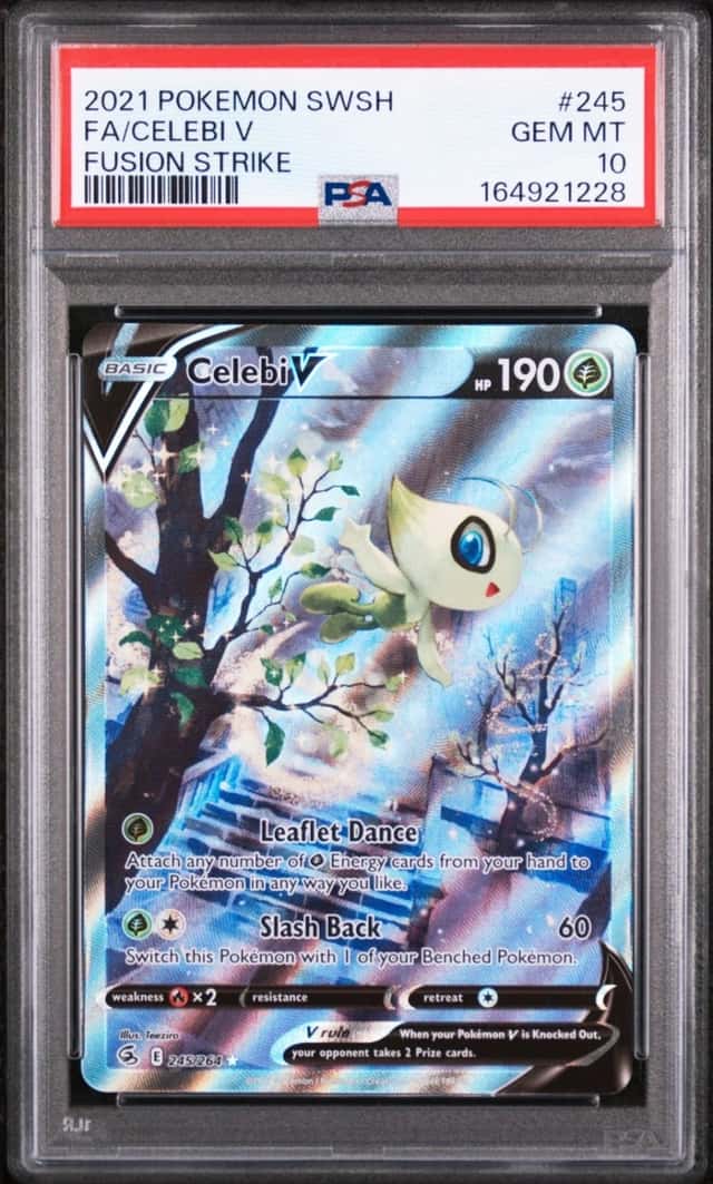 2021 POKEMON SWORD & SHIELD FUSION STRIKE #245 FULL ART/CELEBI V PSA 10
