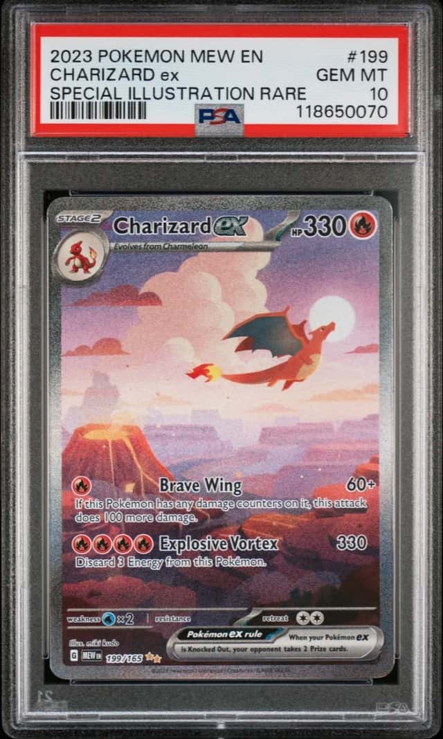 2023 POKEMON MEW EN-151 SPECIAL ILLUSTRATION RARE #199 CHARIZARD EX PSA 10