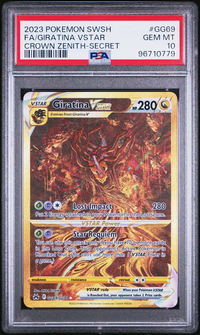 Pokemon Giratina VSTAR Crown Zenith Galarian Gallery Secret Full Art GG69 PSA 10