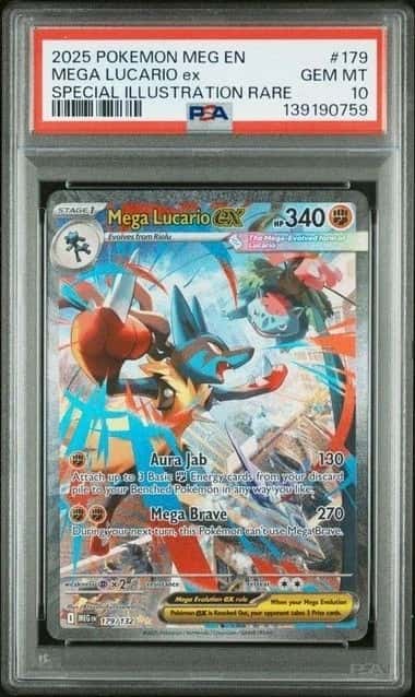 POKEMON MEGA LUCARIO 2025 EVOLUTION #179 SPECIAL ILLUSTRATION RARE PSA 10