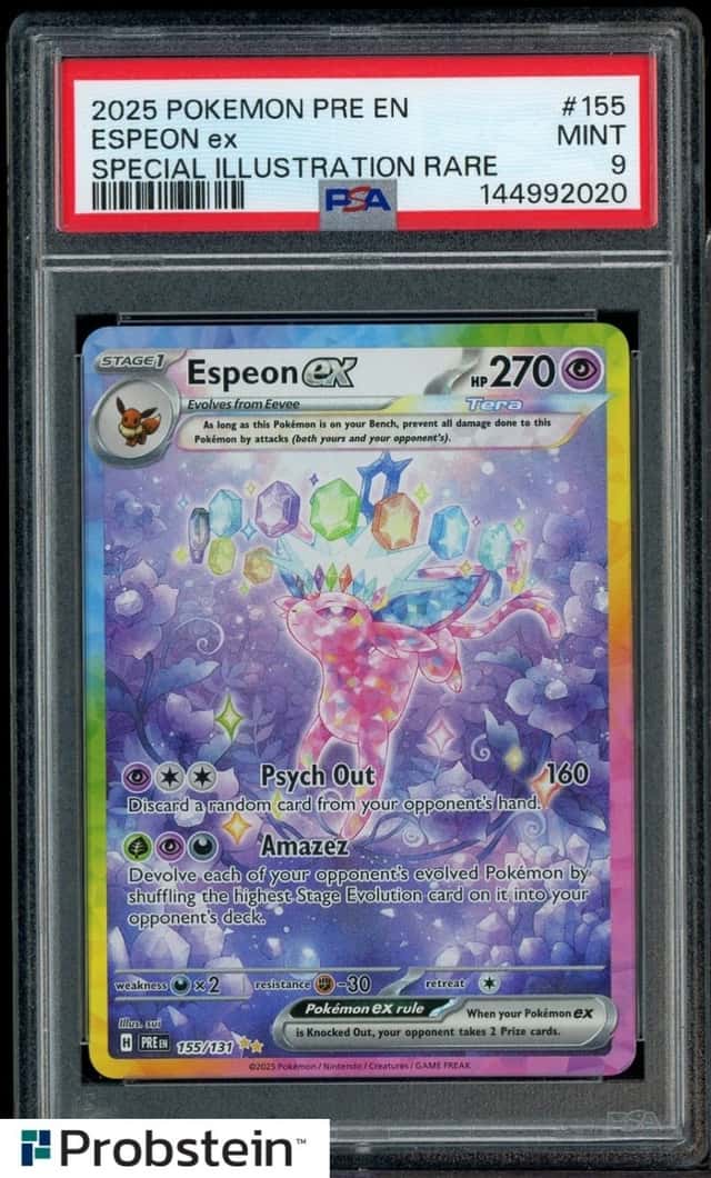 2025 POKEMON PRE EN #155 ESPEON EX SPECIAL ILLUSTRATION RARE PSA 9