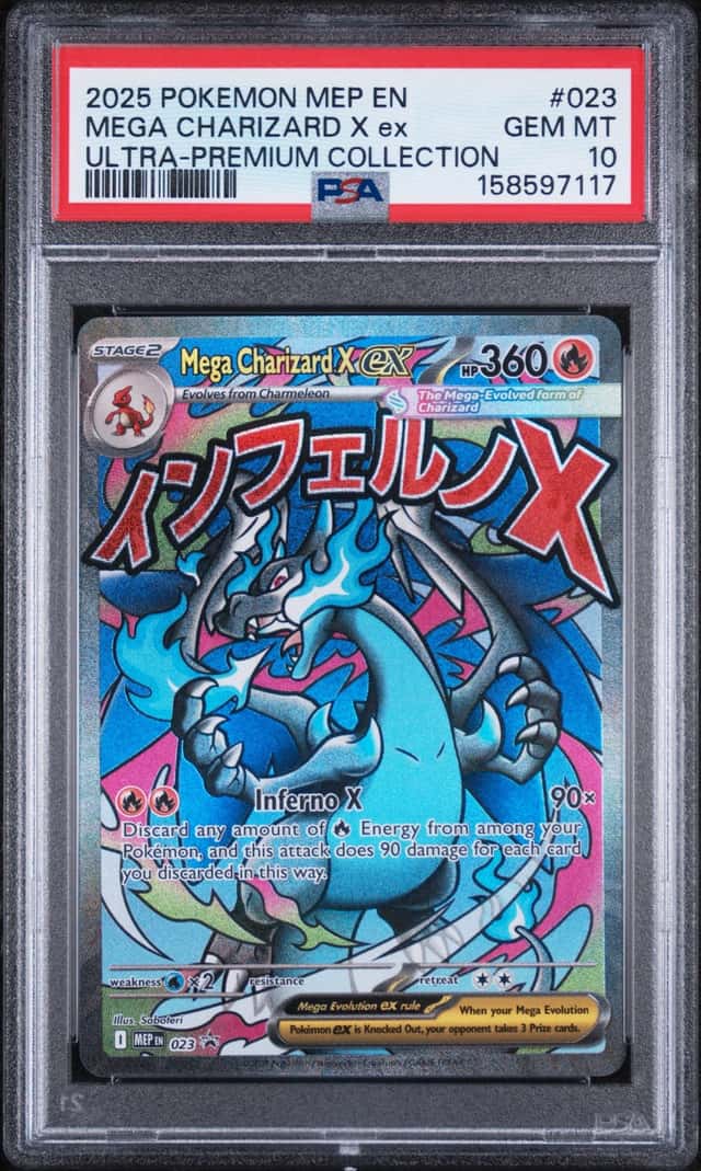 2025 POKEMON MEP EN-ME BLACK STAR PROMO #023 MEGA CHARIZARD X EX PSA 10