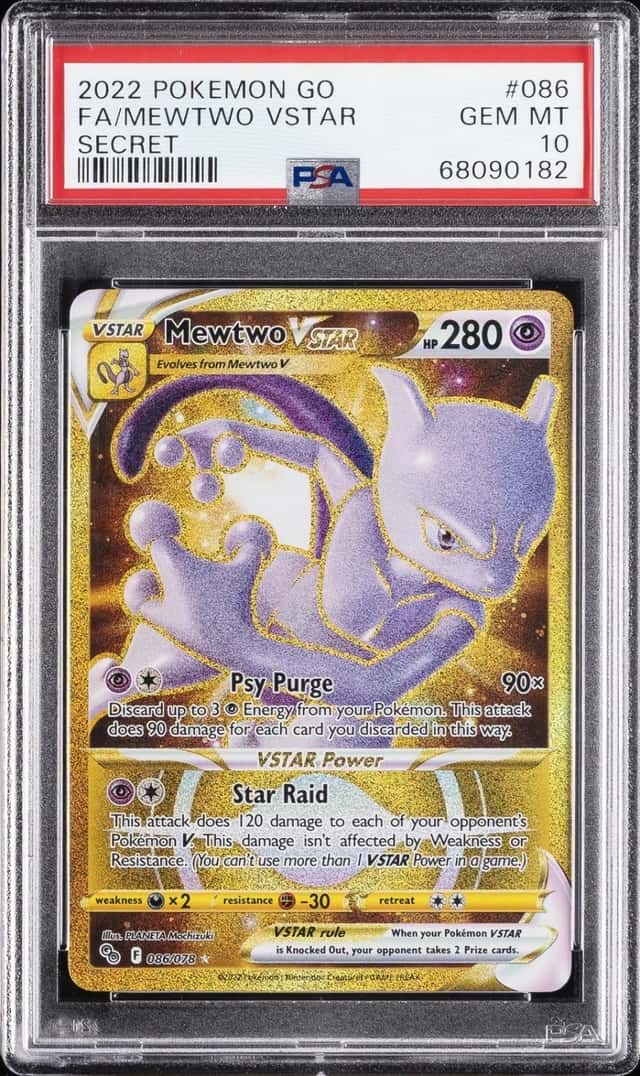 2022 POKEMON GO SECRET #086 FULL ART/MEWTWO VSTAR PSA 10