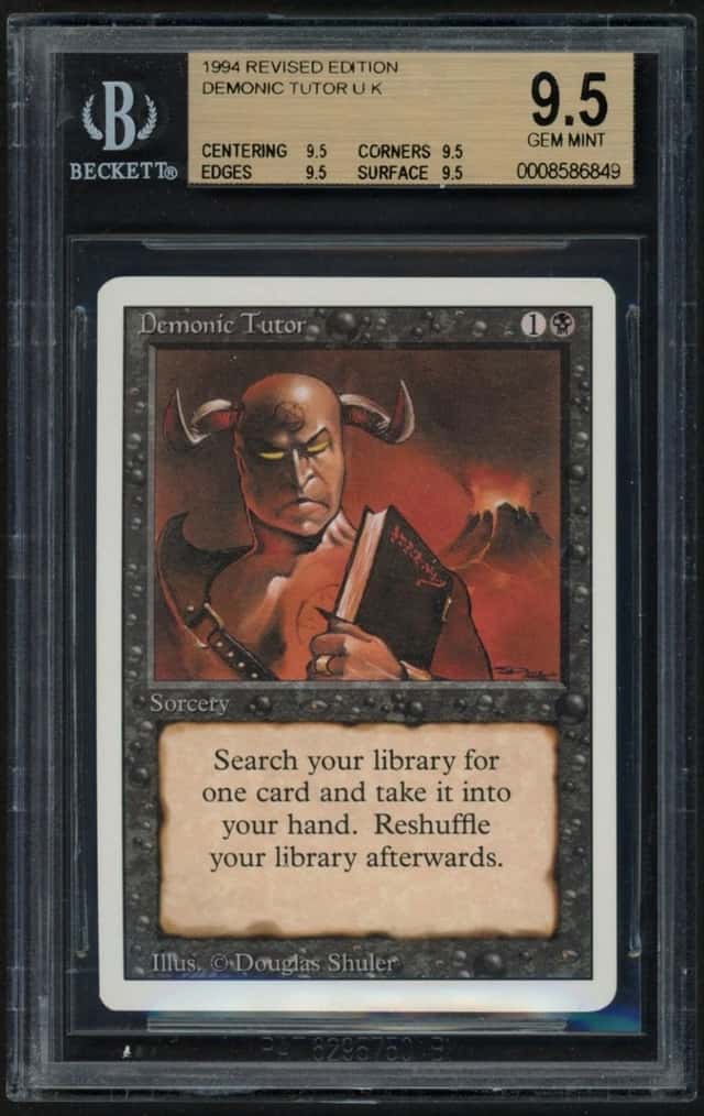 ***BGS 9.5 Quad Demonic Tutor*** MTG Revised Magic Kid Icarus