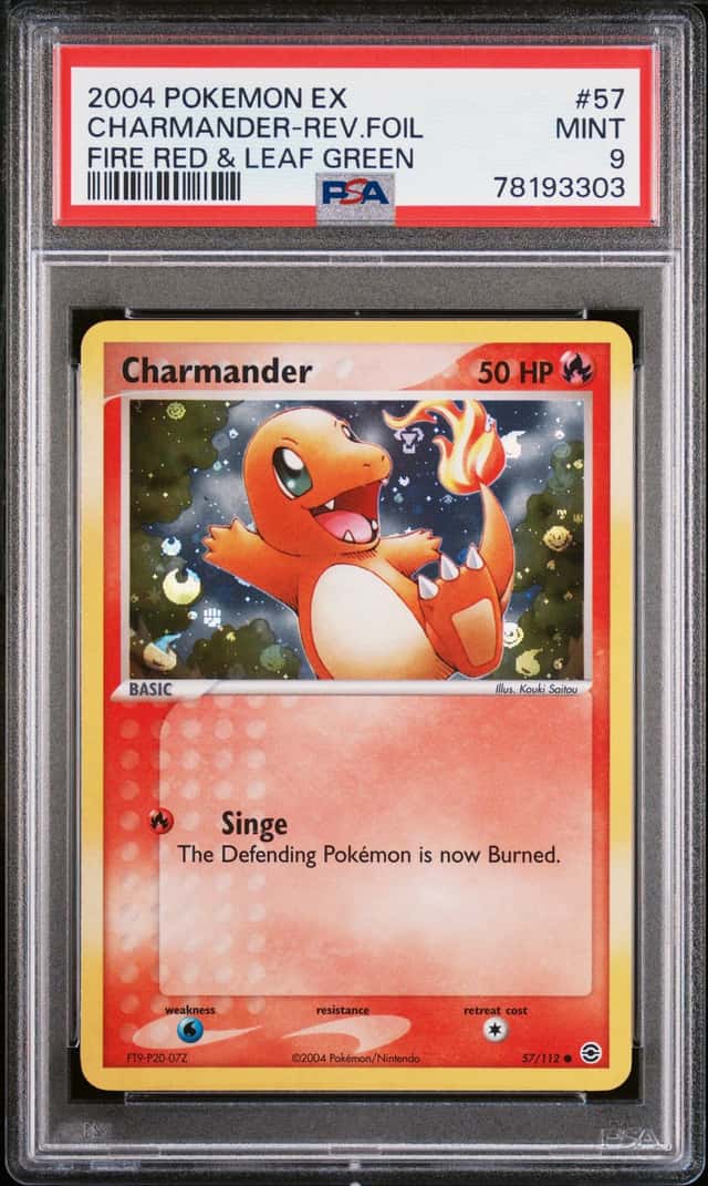2004 Charmander 57/112 EX FireRed & LeafGreen Reverse Holo PSA 9 Eng