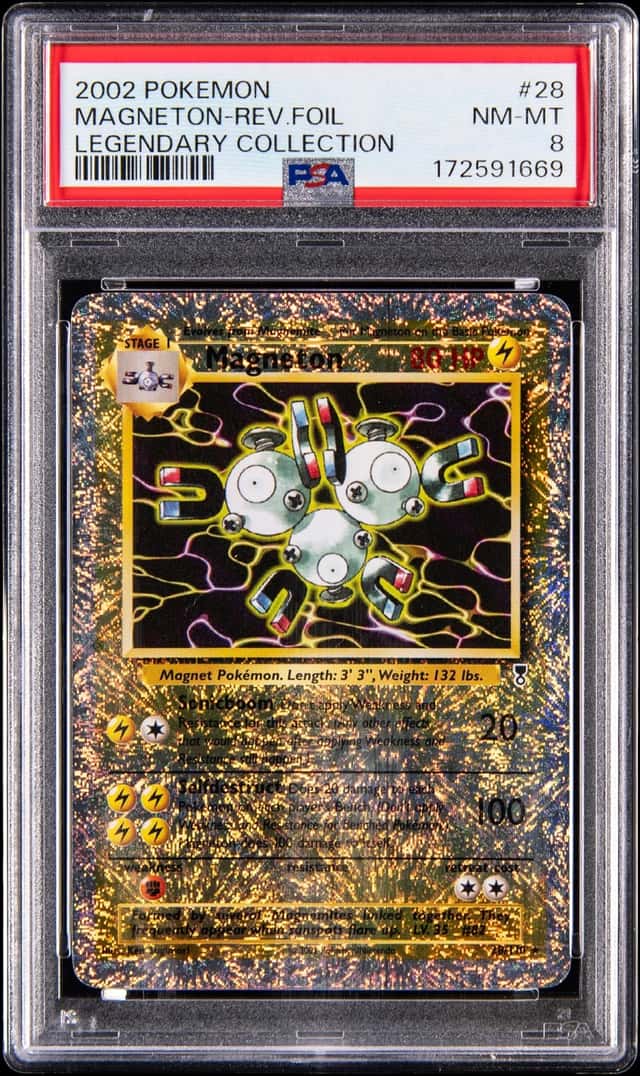 2002 Pokemon Legendary Collection Reverse Foil #28 Magneton - PSA NM-MT 8