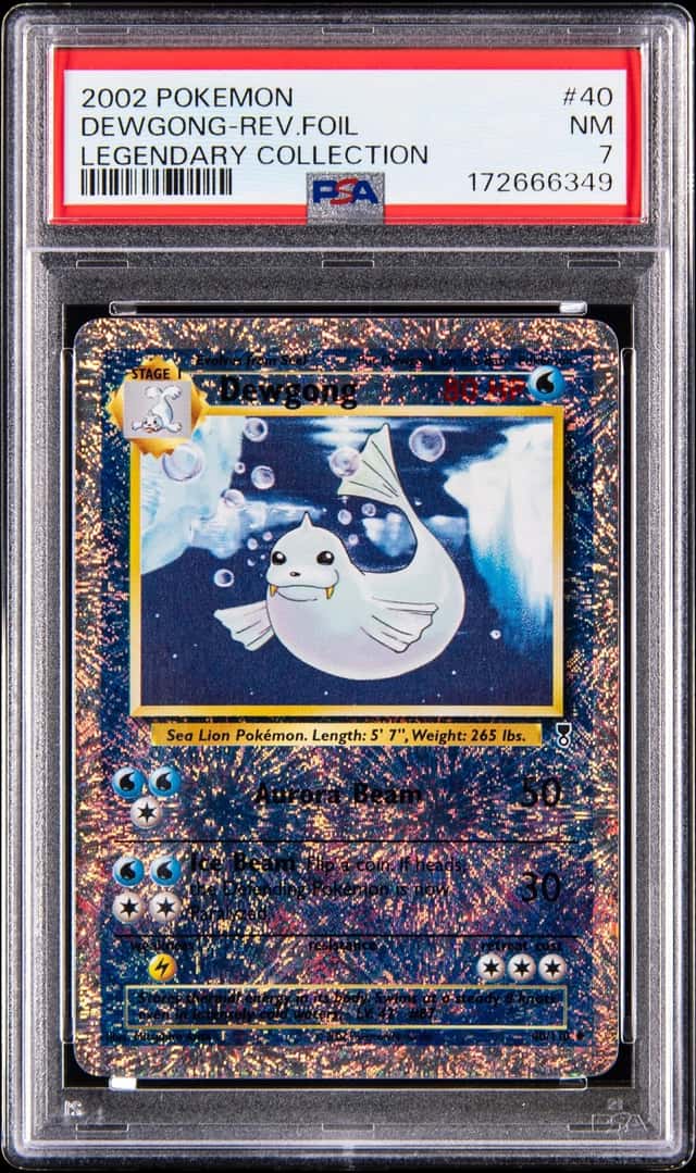 2002 Pokemon Legendary Collection Reverse Holo #40 Dewgong - PSA NM 7