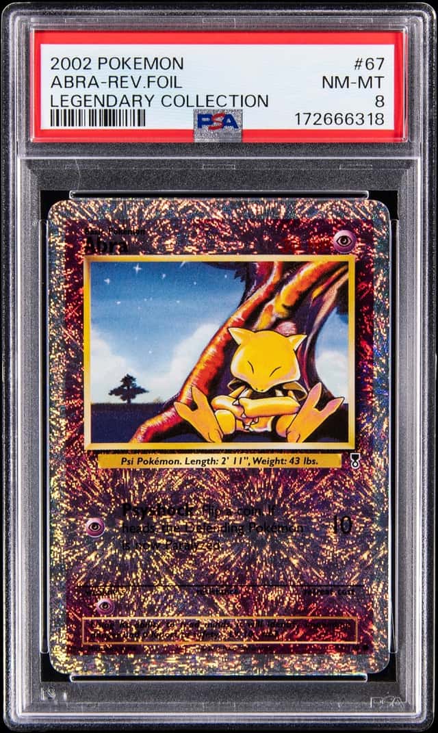2002 Pokemon Legendary Collection Reverse Holo #67 Abra - PSA NM-MT 8