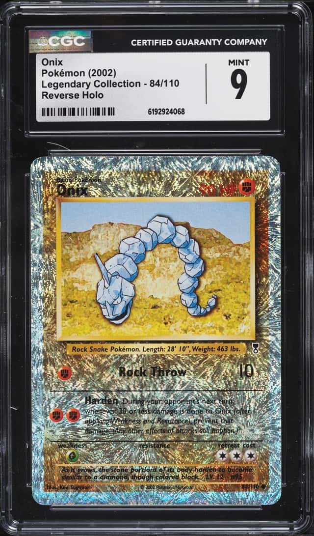 2002 Pokemon Legendary Collection Reverse Holo Onix #84 CGC 9 MINT