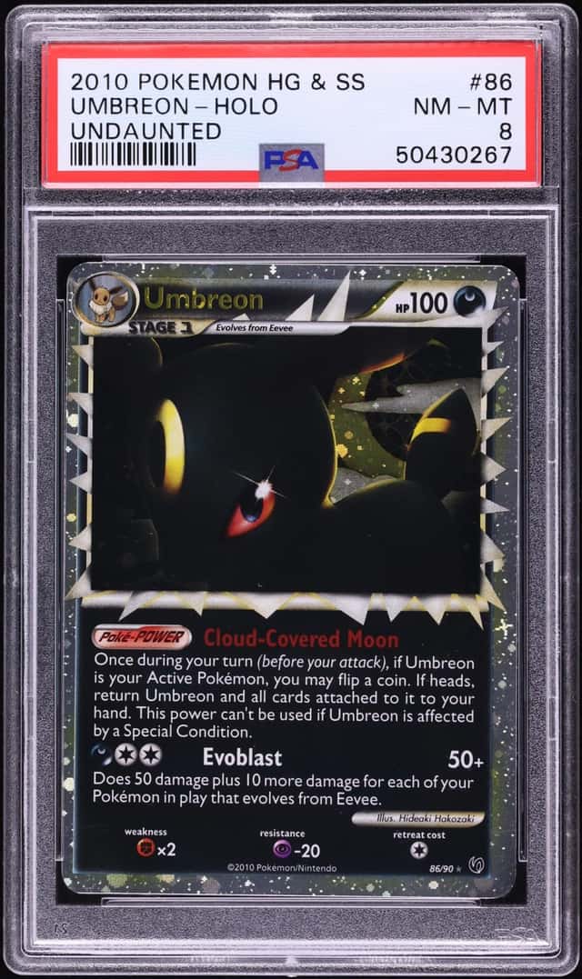 2010 Pokemon HeartGold & SoulSilver Undaunted Holo Umbreon #86 PSA 8 NM-MT