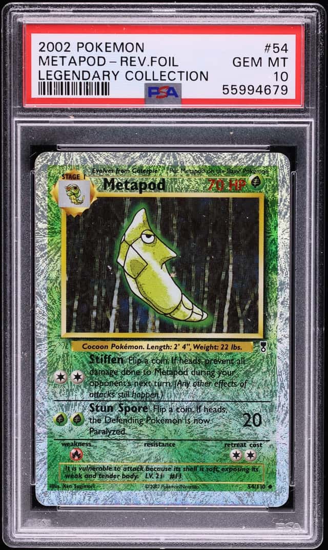 2002 Pokemon Legendary Collection Reverse Holo Metapod #54 PSA 10 GEM MINT