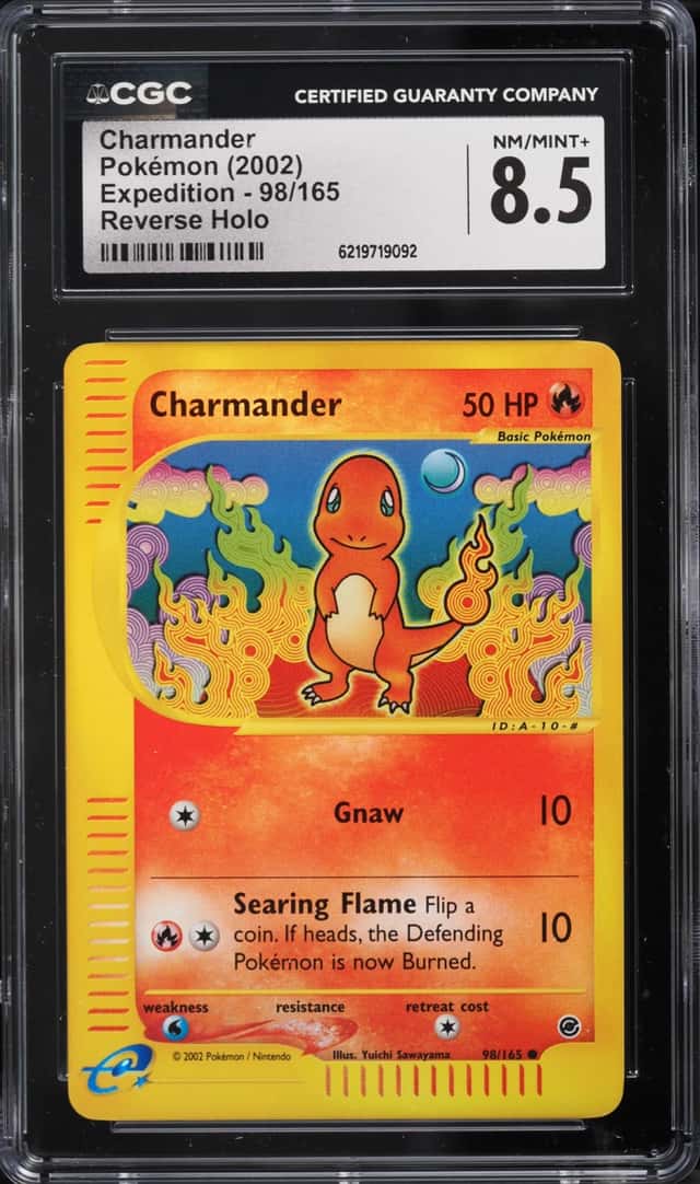 2002 Pokemon Expedition Reverse Holo Charmander #98 CGC 8.5 NM-MT+