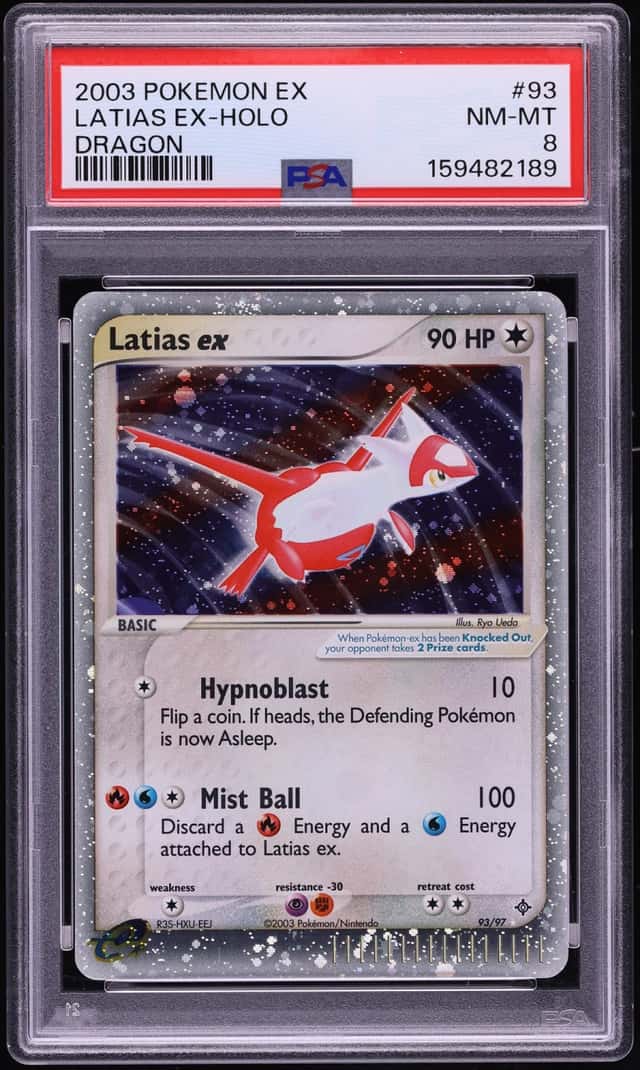 2003 Pokemon EX Dragon Holo Latias Ex #93 PSA 8 NM-MT
