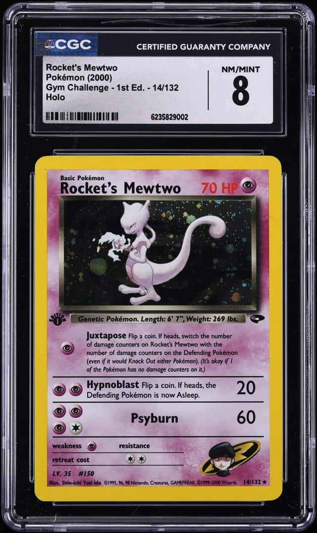 2000 Pokemon Gym Challenge 1st Edition Holo Rocket's Mewtwo #14 CGC 8 NM-MT