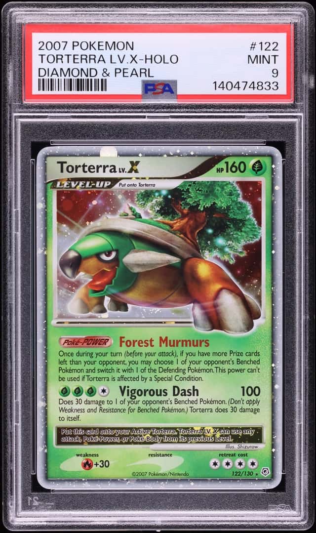 2007 Pokemon Diamond & Pearl Holo Torterra Lv.X #122 PSA 9 MINT