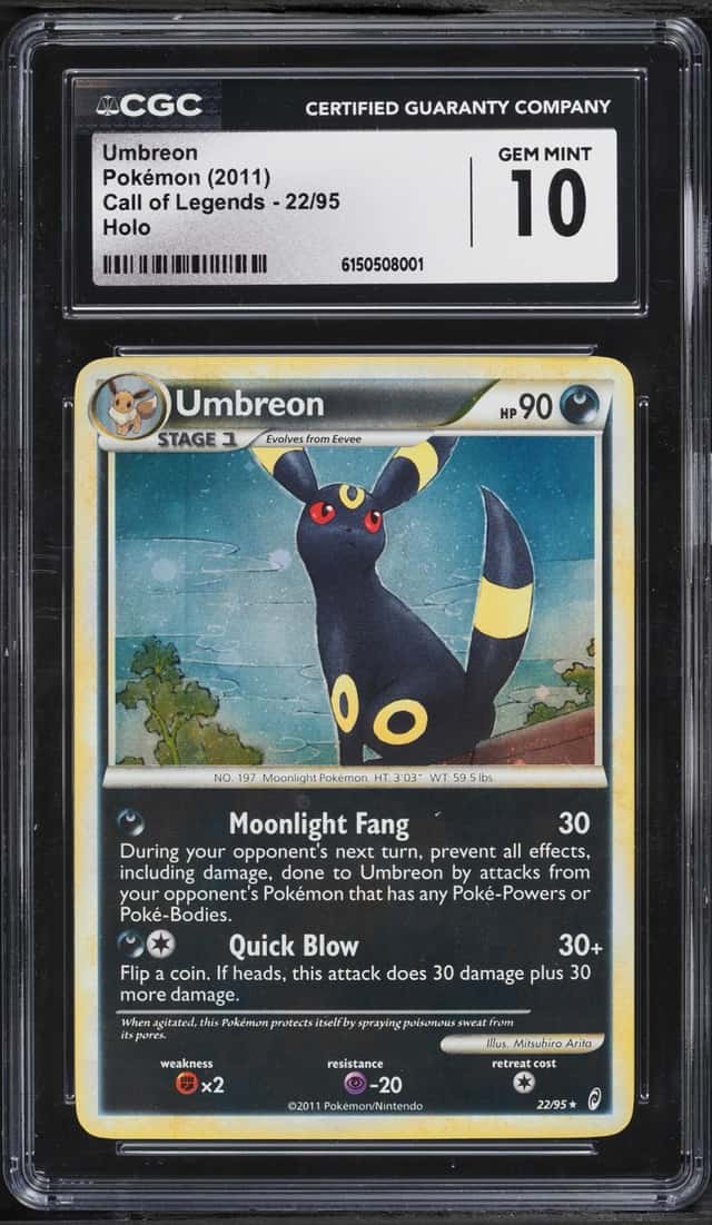 2011 Pokemon HeartGold & SoulSilver Call Of Legends Holo Umbreon #22 CGC 10 GEM MINT