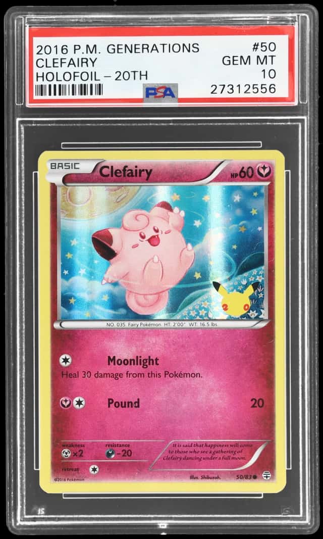 2016 Pokemon Generations Promos Holofoil 20th Anniversary Stamp Clefairy #50