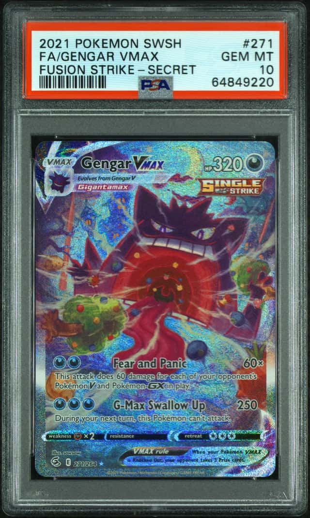 2021 Pokemon Sword and Shield Fusion Strike Secret Rare Gengar Vmax #271