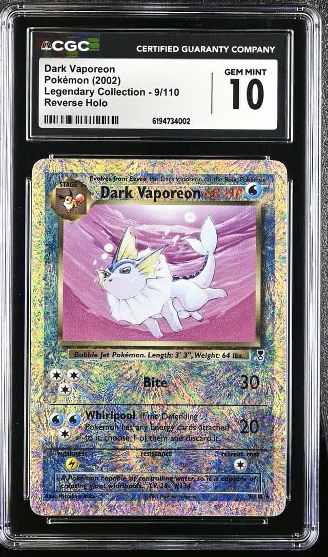 2002 Pokemon Legendary Collection Reverse Holo Dark Vaporeon #9