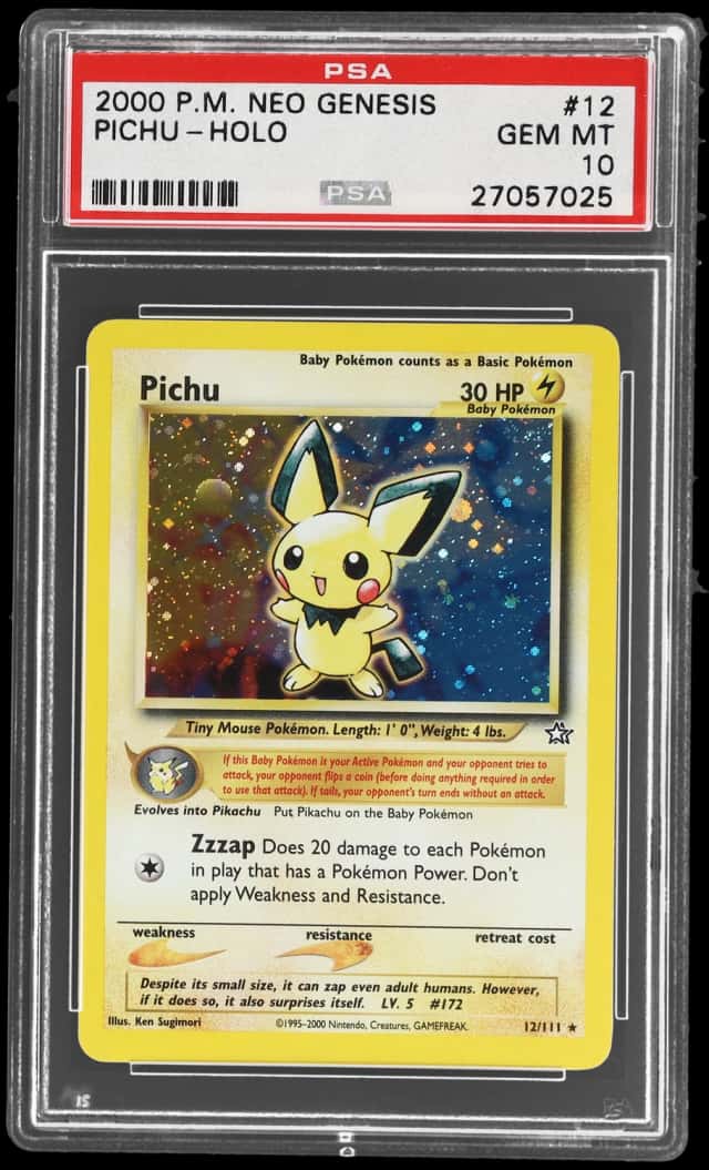 2000 Pokemon Neo Genesis Holo Pichu #12