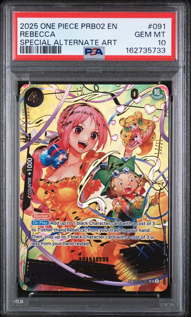 2025 One Piece Rebecca OP05-091 Alternate Art Foil PSA 10