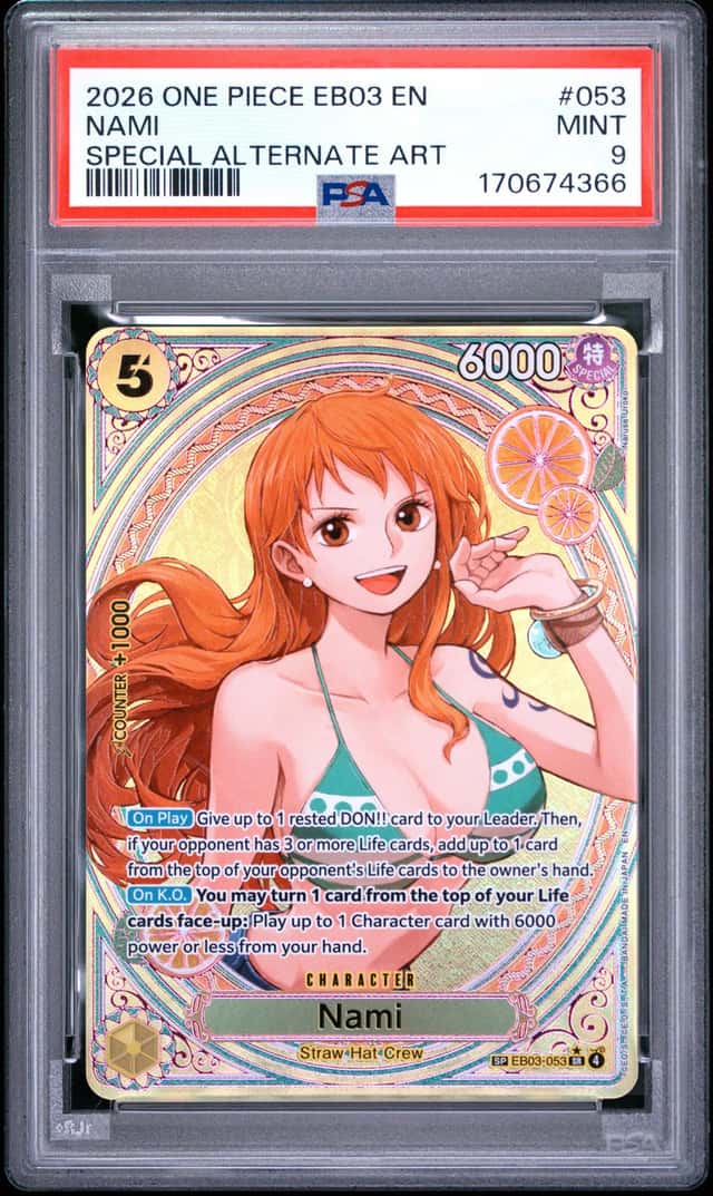 2026 ONE PIECE EB03-EXTRA BOOSTER HEROINES EDITION SPECIAL AA #053 NAMI PSA 9