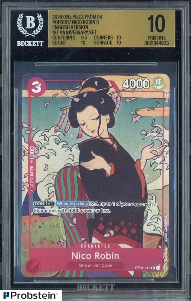 2024 One Piece English Version 1st Anniversary Set Nico Robin BGS 10 PRISTINE