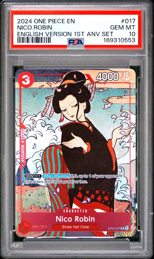 2024 ONE PIECE ENGLISH VERSION 1ST ANNIVERSARY SET #017 NICO ROBIN PSA 10