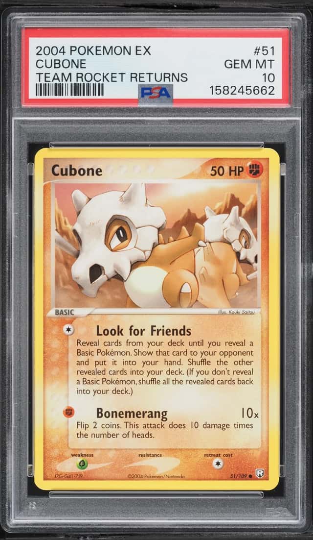 2004 Pokemon EX Team Rocket Returns Cubone #51 PSA 10 GEM MINT