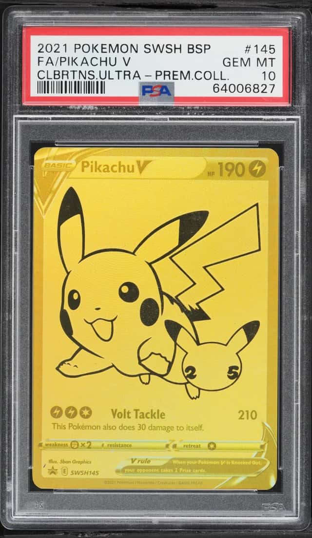 2021 Pokemon SWSH Promo Celebrations Ultra Premium Full Art Pikachu V #SWSH145 PSA 10 GEM MINT